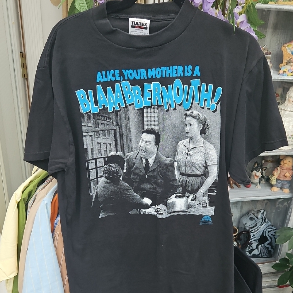 THE HONEYMOONERS 1993 RALPH KRAMDEN Tultex Black Cotton T-Shirt